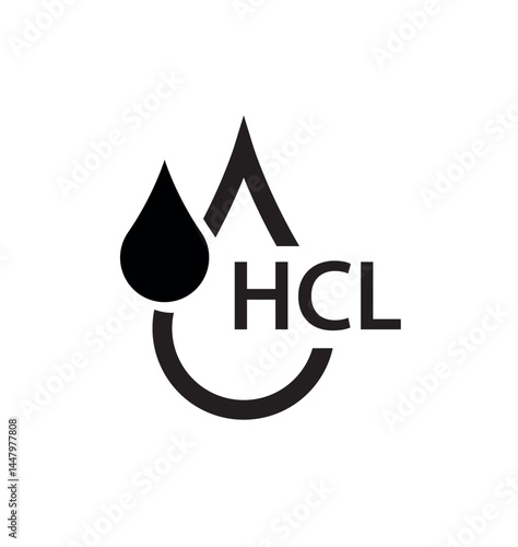 HCl, hydrochloric acid