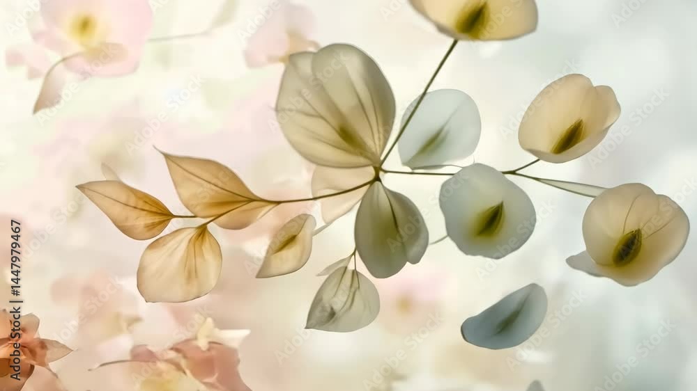 Gentle drift of pastel petals in breezy spring atmosphere Gentle drift of pastel petals in breezy spring atmosphere