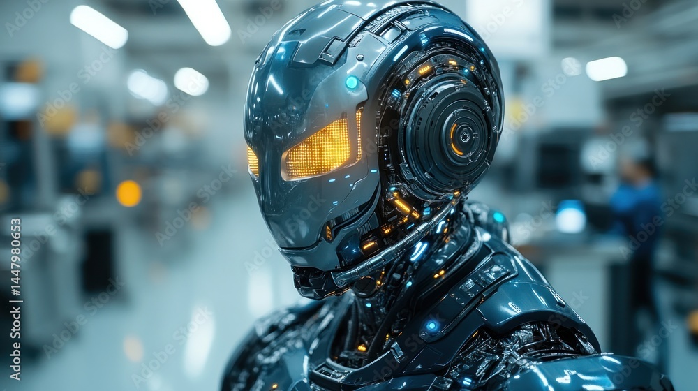Advanced Robotic Technology in a Futuristic Factory Setting Advanced Robotic Technology in a Futuristic Factory Setting