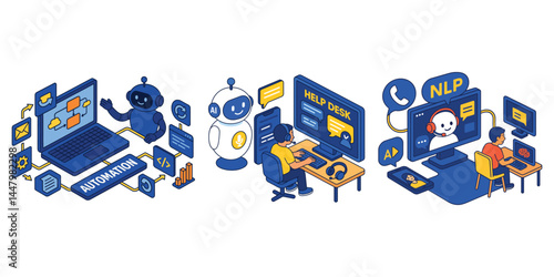 Isometric AI programming, chatbot interface, and natural language processing