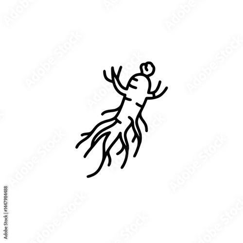 Wallpaper Mural A simple line drawing of a ginseng root.
 Torontodigital.ca