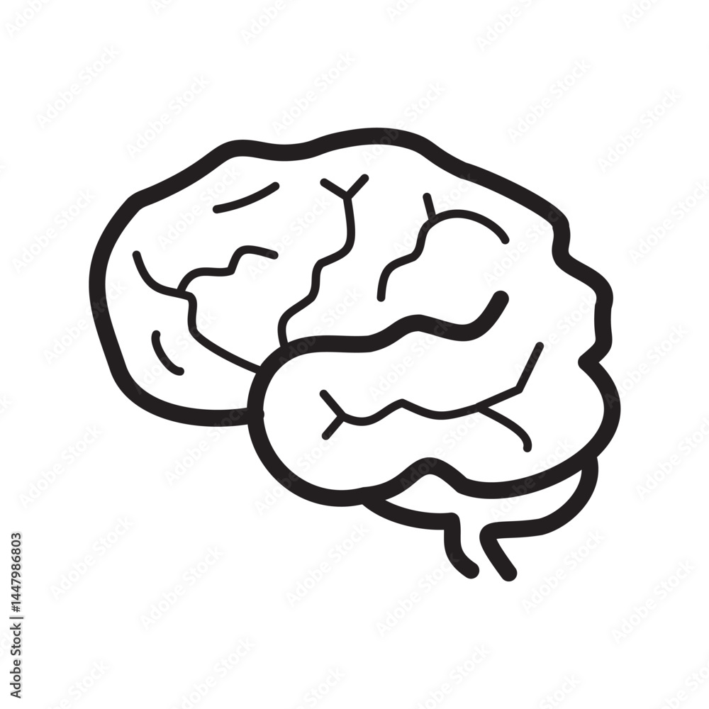 Brain icon flat. Brain icon flat.