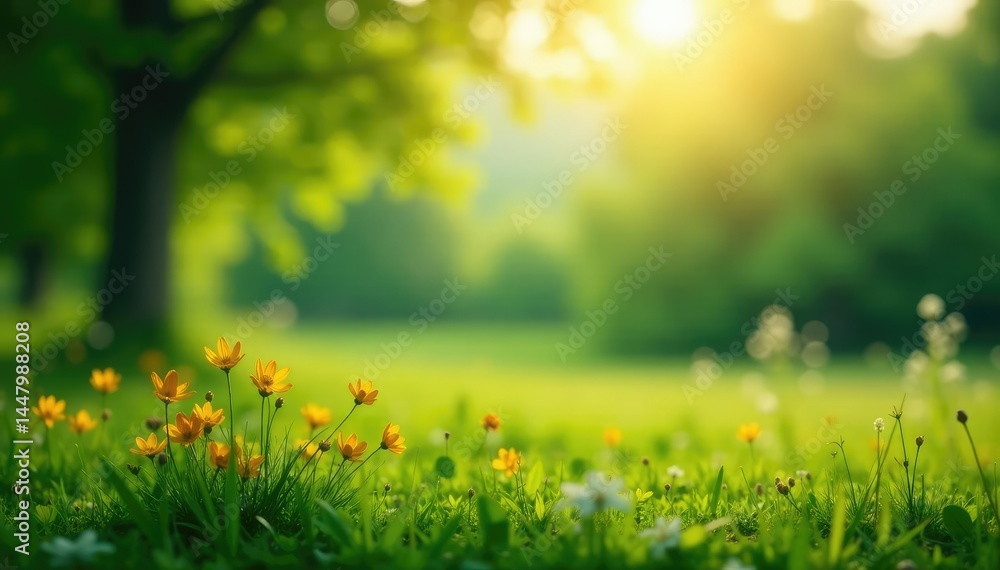 Obraz premium Blurred nature scene, ideal for website or app backgrounds, texture, landscape, backdrop