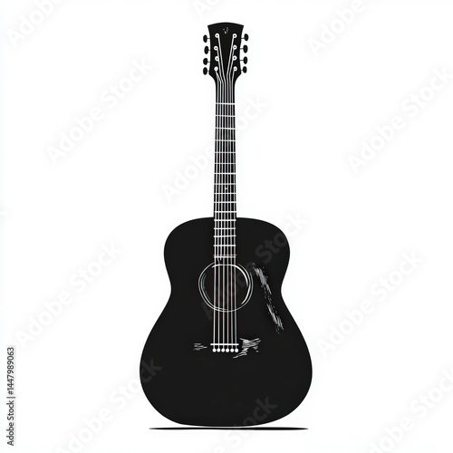 silhouette of music guitar ...
