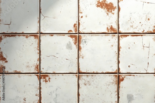Rustic Ceramic Tiles with Weathered Texture and Vintage Charm Ideal for Backgrounds and Design Projects Capturing the Essence of Aged Beauty and Industrial Aesthetic