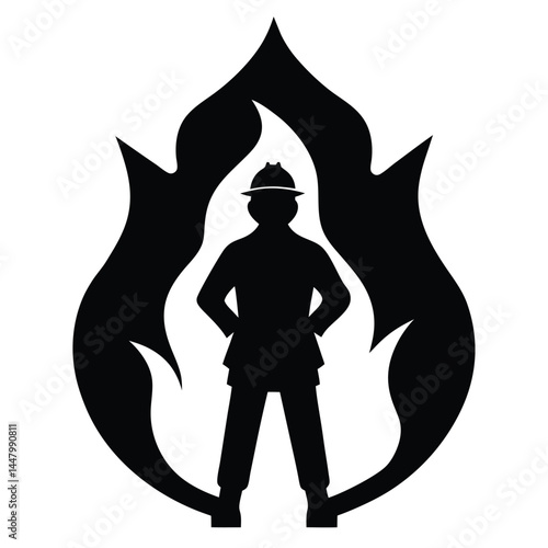 Firefighter Silhouette Courage, Bravery, and Fire Safety