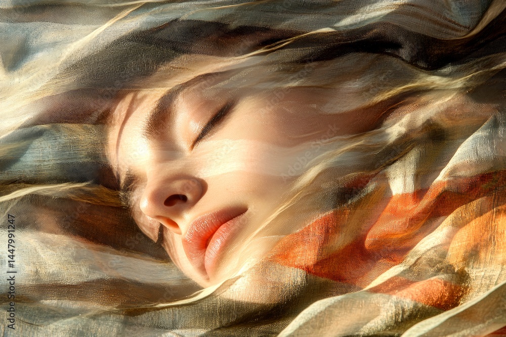 Terrifying illusions. Suffocating - nightmares, bad dreams: abstract image of mental state. Mysterious visions. Metaphorical suffocating awareness of fear and despair. Bizarre nightmares.