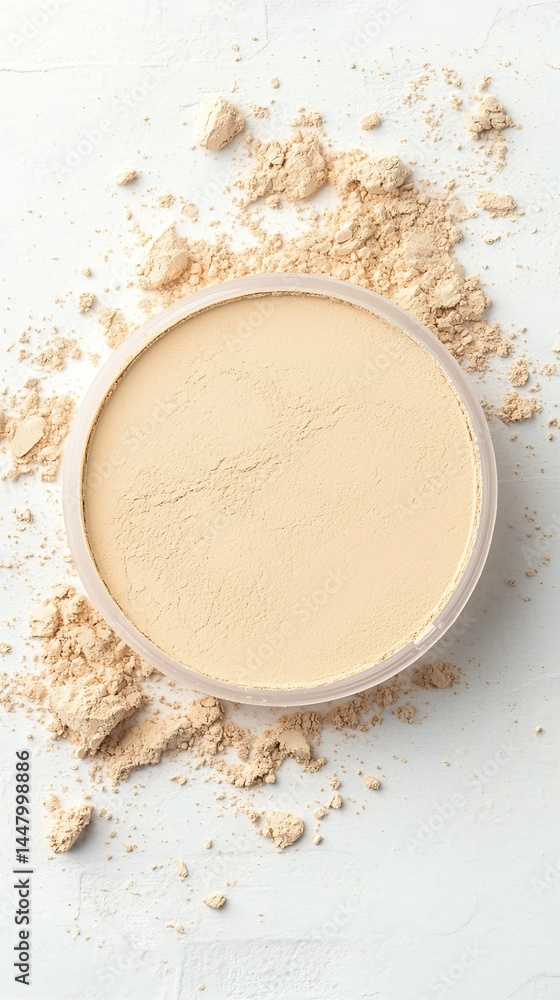 Beige Compact Powder with Soft Light and Shadow Beige Compact Powder with Soft Light and Shadow