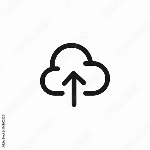cloud upload icon sign vector