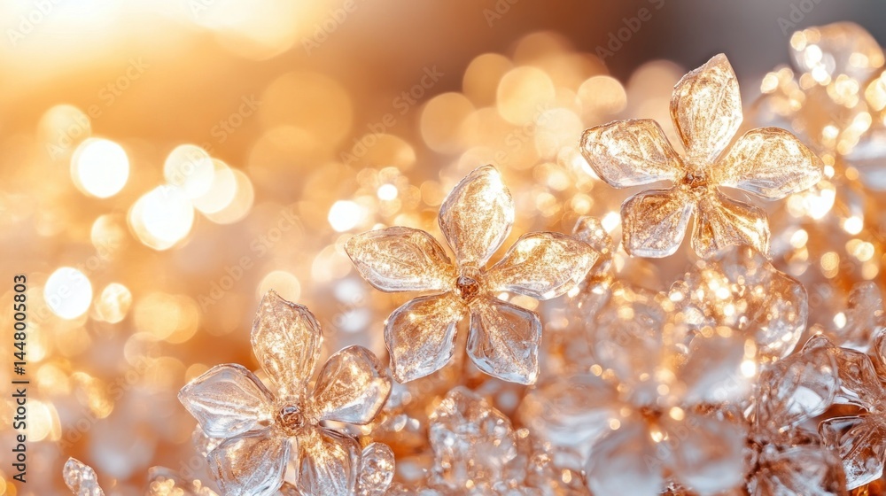 Elegant, translucent flowers in golden light Elegant, translucent flowers in golden light