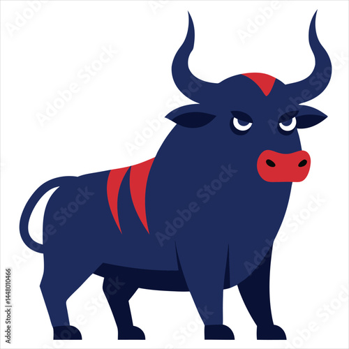 Bull with steam from nose vector illustration