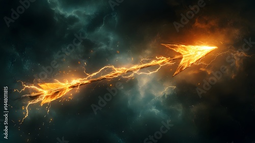 60. A powerful lightning-infused arrow sparking with energy