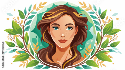 Close-up of smooth skin and calm expression.
Soft, nude makeup blends seamlessly with her tone.
Simplicity meets elegance in every detail.
Perfect for modern beauty vector illustration.

