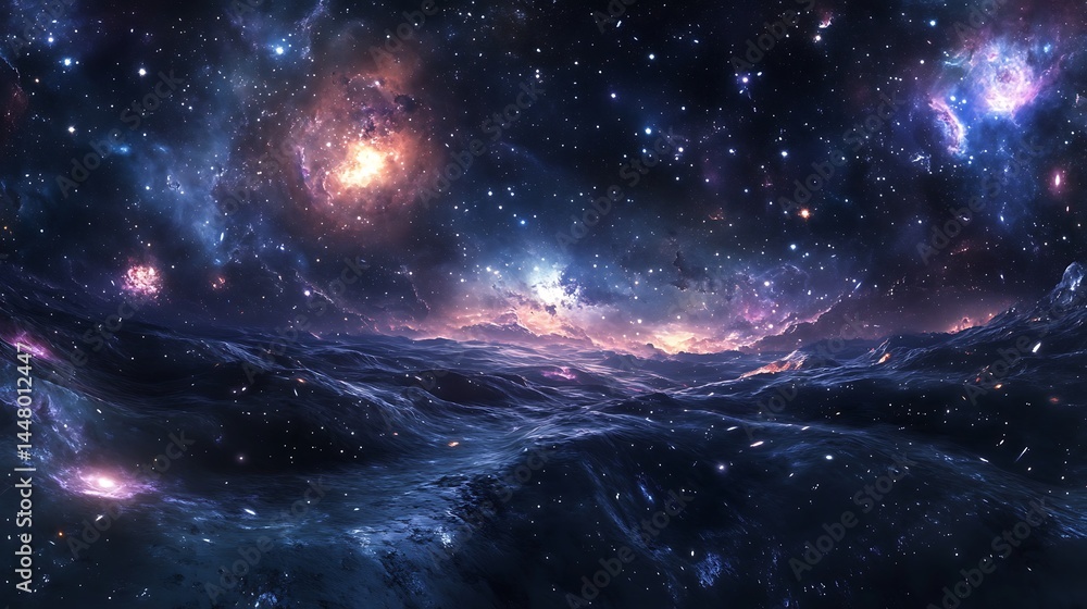 custom made wallpaper toronto digitalFantasy galaxy background. Glowing universe with bright stars. Fantasy milky way. Futuristic night sky deep space wallpaper. 