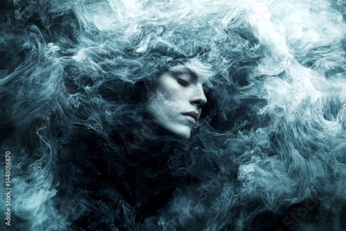 Obraz na płótnie Depression treatment. Metaphorical environmental stressors perceptions of a loss of pleasure or interest. Environmental stressors - cause of depression: abstract image of physical state. w salonie