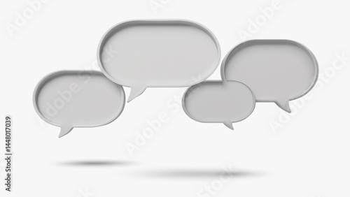 A collection of speech bubbles suspended in mid-air