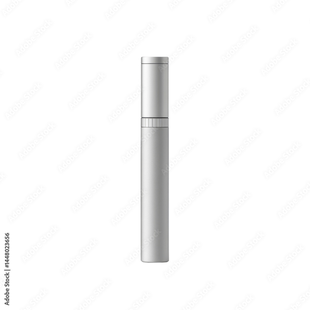 Silver Cylindrical Cosmetic Container Mockup - Blank Template for Product Design Silver Cylindrical Cosmetic Container Mockup - Blank Template for Product Design