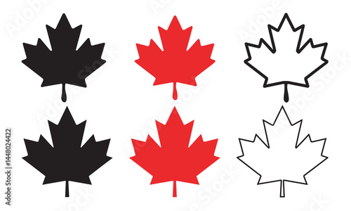 Maple Leaf Vector Icon Set, 
Maple leaf logo design vector template, Maple leaf logo design vector illustration template, Maple leaves logo set ,happy Canada day