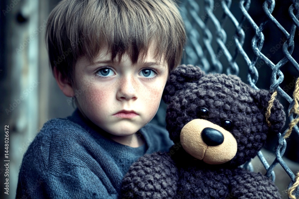Childhood abuse - cause of depression: abstract image of physical state. Low mood. Healing depression naturally. Metaphorical childhood abuse physical senses, of a loss of pleasure or interes.