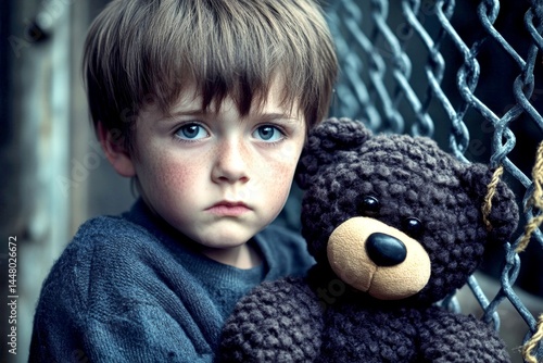 Obraz na płótnie Childhood abuse - cause of depression: abstract image of physical state. Low mood. Healing depression naturally. Metaphorical childhood abuse physical senses, of a loss of pleasure or interes. w salonie