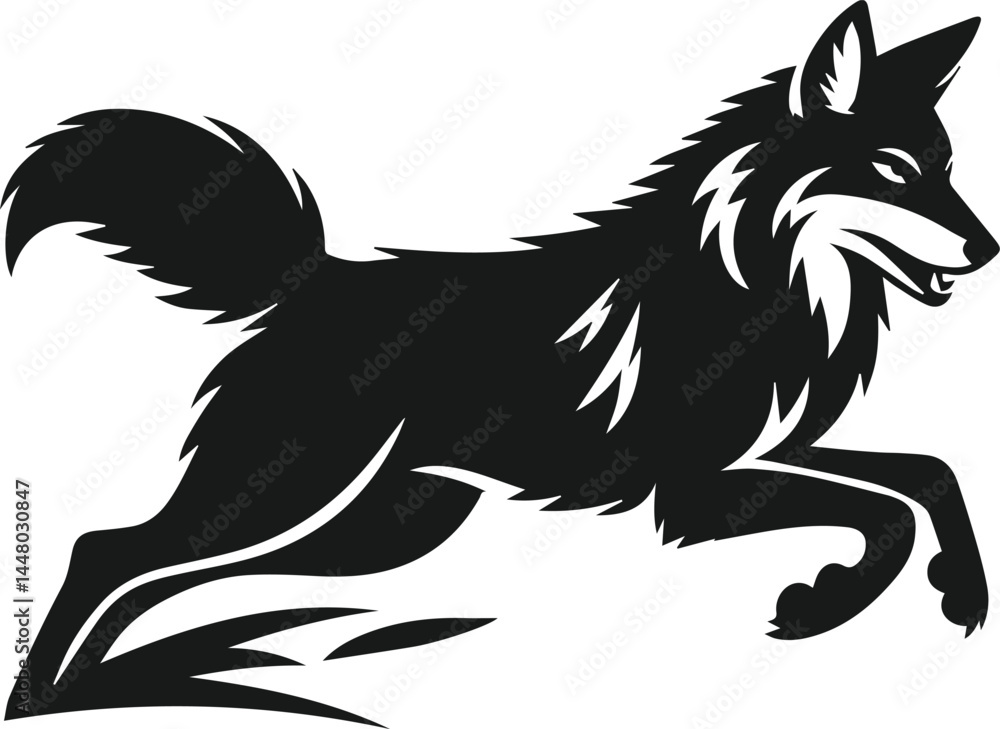 Obraz premium Coyote animal vector silhouette