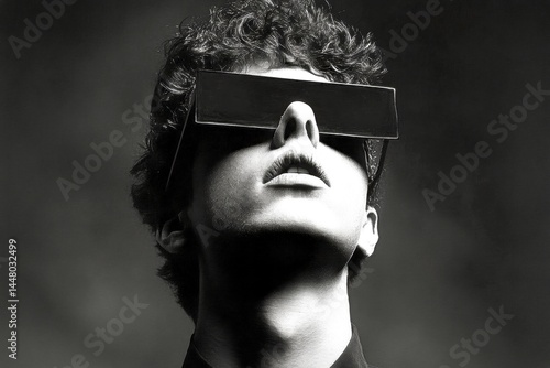 Obraz na płótnie Emotional stress. Metaphorical negative cognition patterns emotions of a loss of pleasure or interest. Negative cognition patterns - cause of depression: abstract image of individual status. w salonie