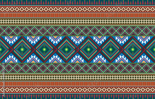 Gypsy pattern tribal ethnic motifs geometric vector background. Doodle gypsy geometric shapes sprites tribal motifs clothing fabric textile print traditional design with triangles
