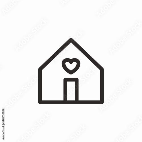 heart house icon sign vector