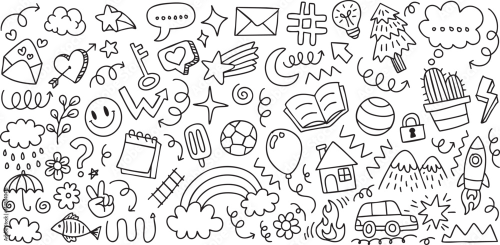 Hand Drawn Abstract Doodle Line Vector Illustration Hand Drawn Abstract Doodle Line Vector Illustration