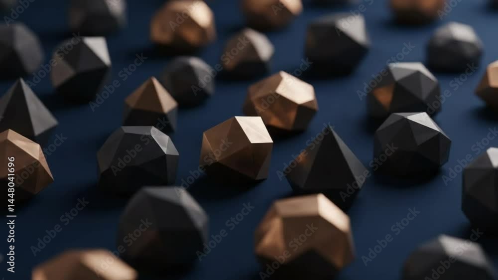 Geometric polygons in diverse shades on a dark blue background Geometric polygons in diverse shades on a dark blue background