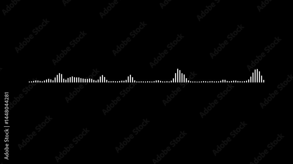 4k abstract music sound wave or audio wavefrom isolated on black background.Sound Waves Audio Signal. Abstract Sound Waves Background.Audio Wave Digital Frequency.4K Video Animation.