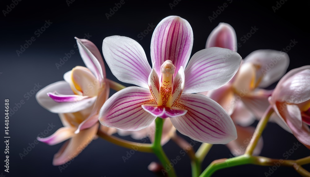 Fototapeta premium Beautiful orchid blossom with delicate petals.