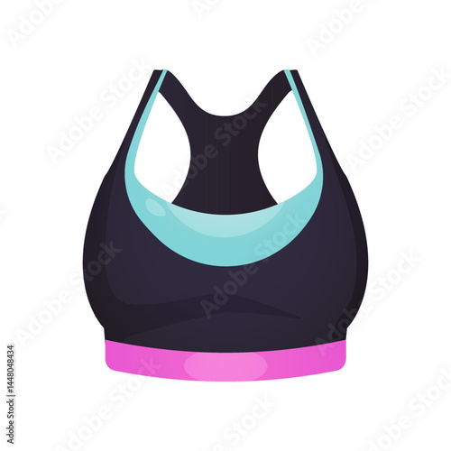 Women sports bra isolated on white background. Yoga and fitness clothing.