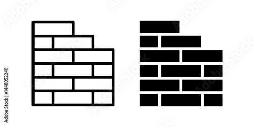 Brick Wall icon set. for mobile concept and web design on white background