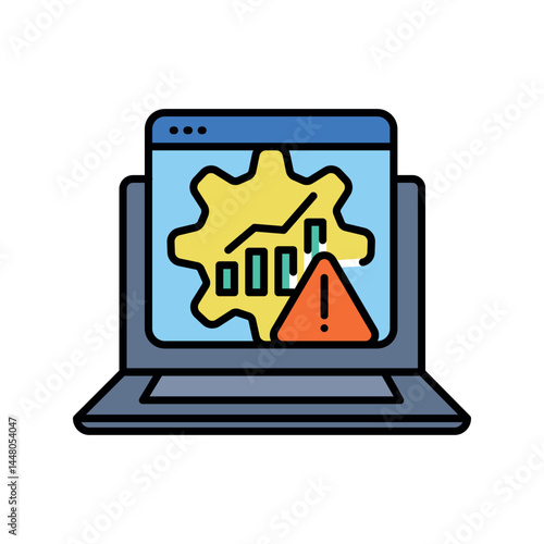 Error prediction system color flat icon for digital and print projects.