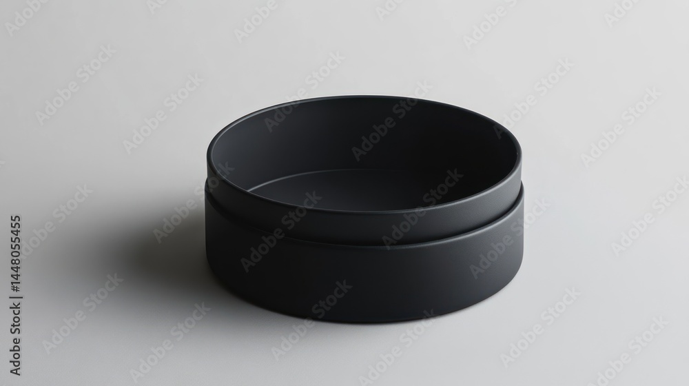 Empty black cylindrical container on white background. Empty black cylindrical container on white background.