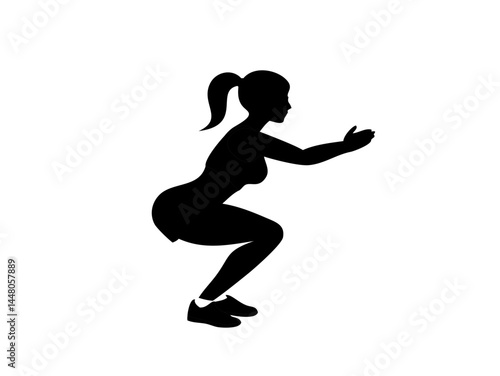 Woman Squat Exercise Silhouette