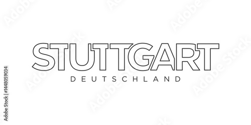 Stuttgart Deutschland, modern and creative vector illustration design featuring the city of Germany for travel banners, posters, and postcards.