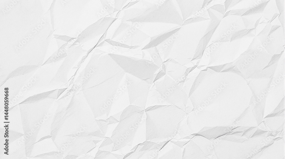 Obraz premium Crinkled Paper Texture: A close-up shot of a textured, crinkled paper surface, revealing the delicate folds and subtle shadows of a blank canvas. 