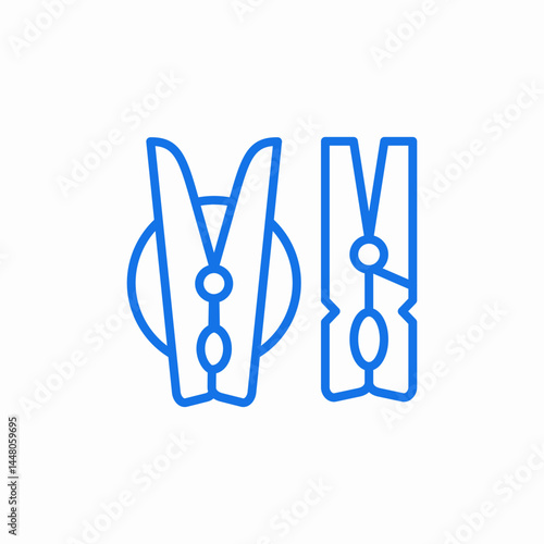 clothes peg clip icon sign vector
