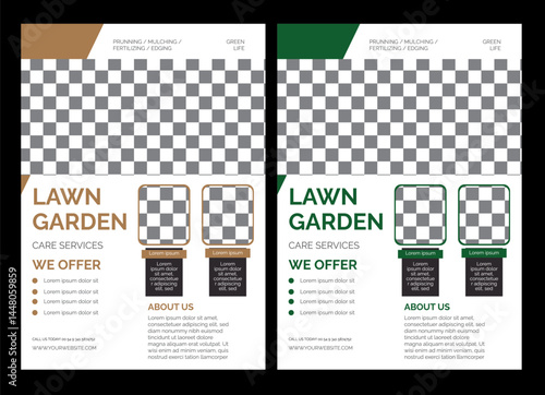 Garden Flyer size is A4 lawn care garden or landscaping services Tree and gardening service poster leaflet design. lawnmower flyer template.