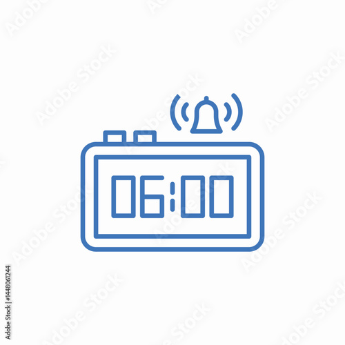 digital alarm icon sign vector