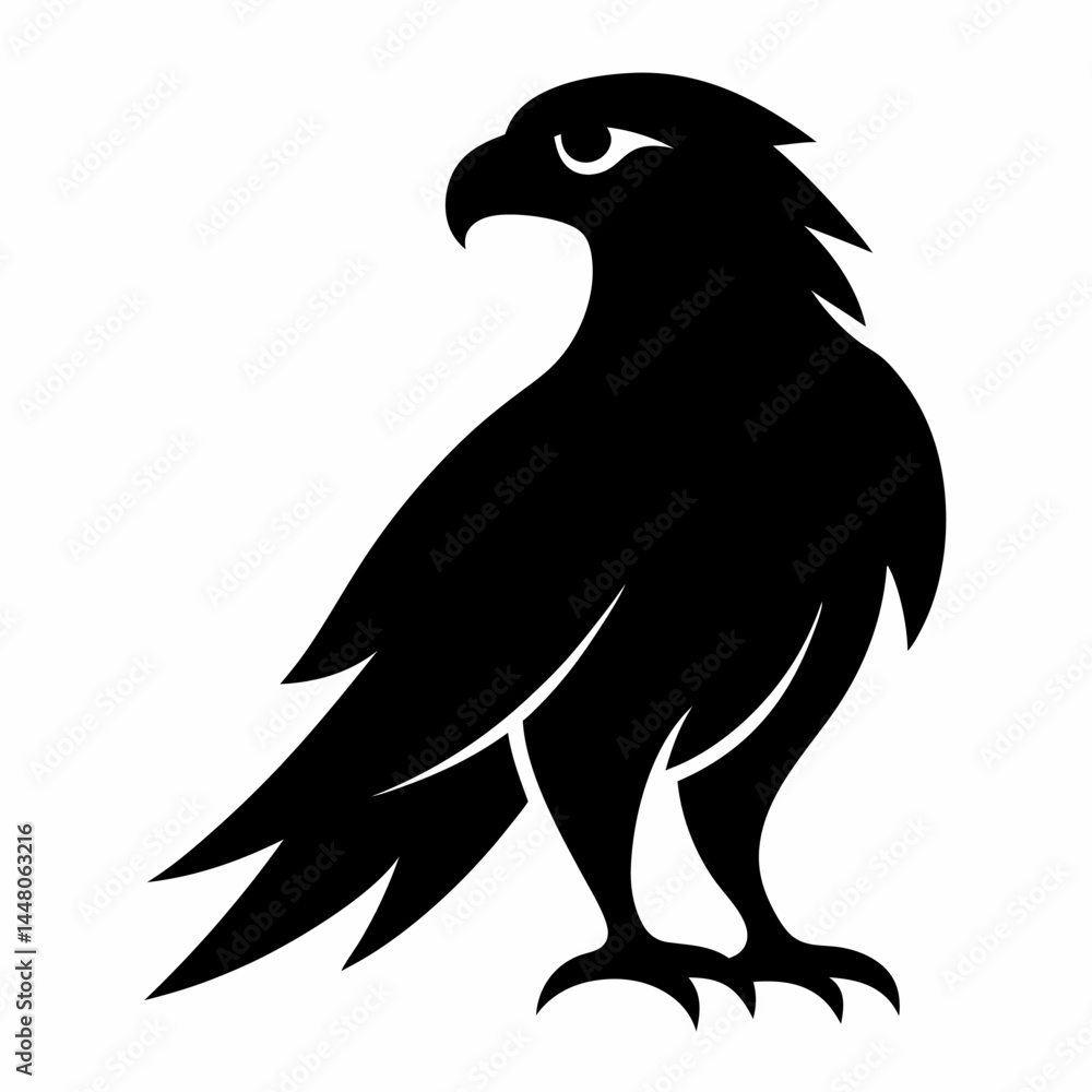 Obraz premium eagle silhouette vector on white background