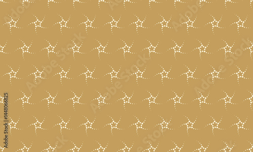 Elegant gold and white dotted star pattern.  Perfect for holiday designs, invitations, or luxurious branding. Repeating texture adds sophistication and festive cheer.