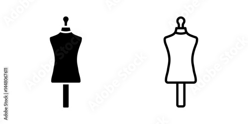 Mannequin icon set. Flat illustration of vector icon on white background