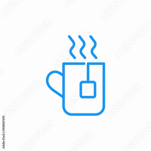 tea bag cup icon sign vector