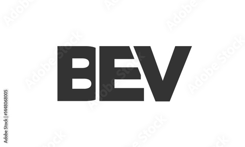BEV logo design template with strong and modern bold text. Initial based vector logotype featuring simple and minimal typography. Trendy company identity.