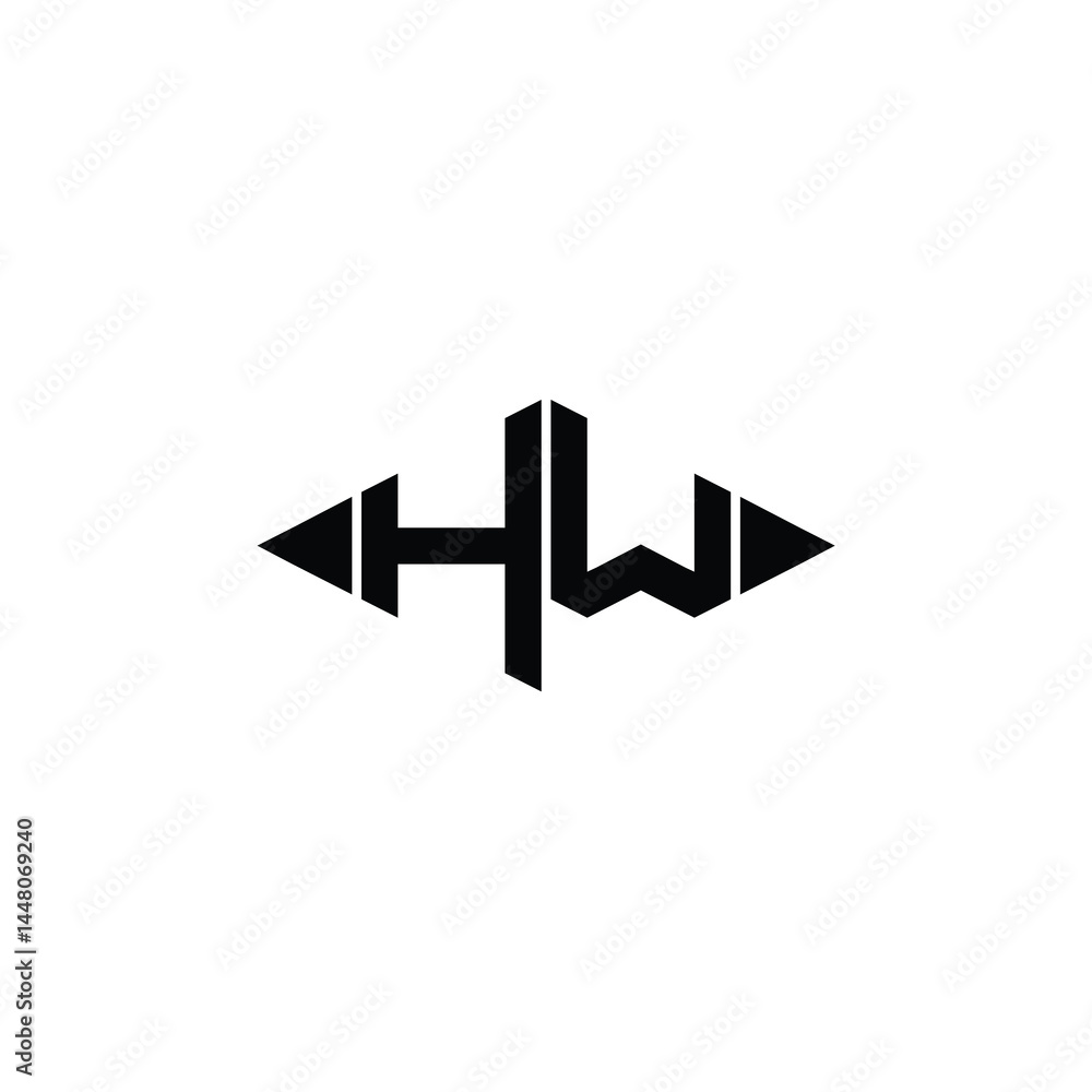 HW monogram logo design letter text name symbol monochrome logotype alphabet character simple logo HW monogram logo design letter text name symbol monochrome logotype alphabet character simple logo