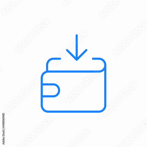 wallet download icon sign vector
