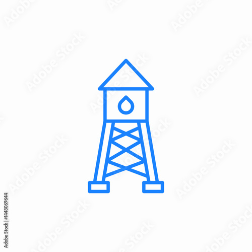 water tower structure icon sign vector
